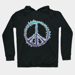 Peace Sign Sound | Audio Waves Blue Hoodie